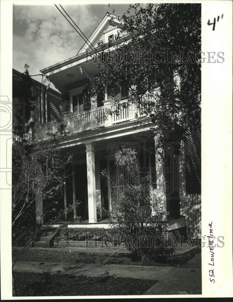 1987 Press Photo Housing - Exterior of the house located at 552 Lowerline - Historic Images