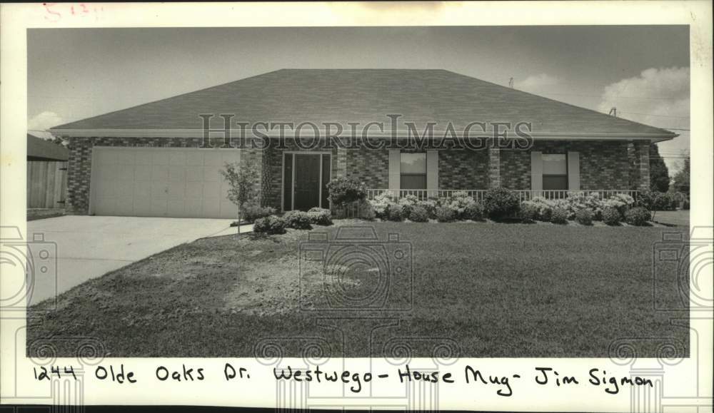 1988 Press Photo Housing -  House at 1244 Olde Oaks Drive in Westwego - Historic Images