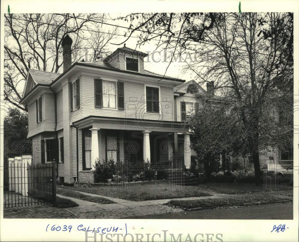 1988 Press Photo House on 6039 Coliseum-New Orleans, Louisiana - Historic Images