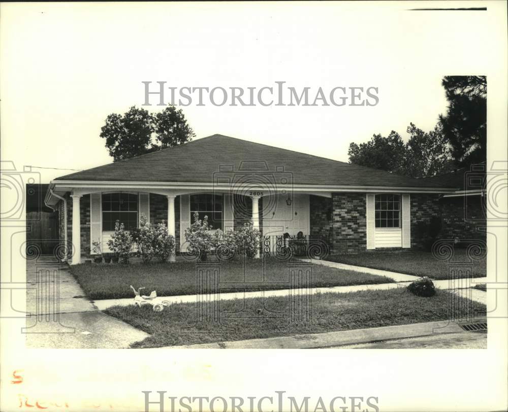 1987 Press Photo Sold property at 2605 Jean Lafitte Parkway, Chalmette - Historic Images