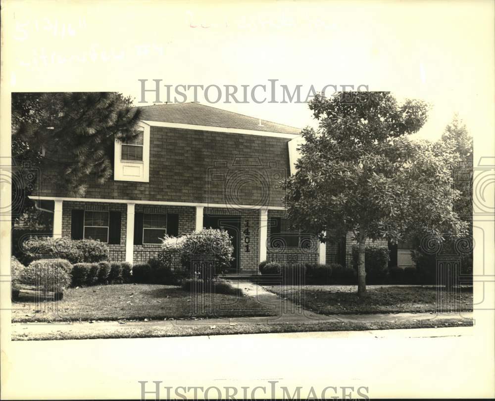 1987 Press Photo New Orleans - Exterior View of House at 1401 Focis in Metairie - Historic Images