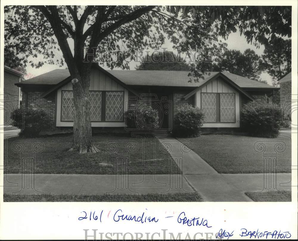 1987 Press Photo Housing - Home at 2161 Guardian in Gretna, Louisiana - Historic Images