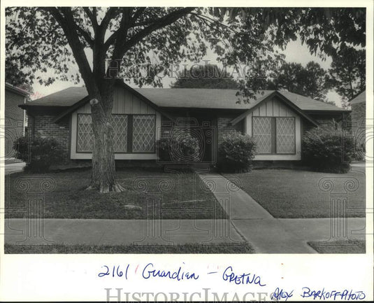 1987 Press Photo Housing - Home at 2161 Guardian in Gretna, Louisiana - Historic Images