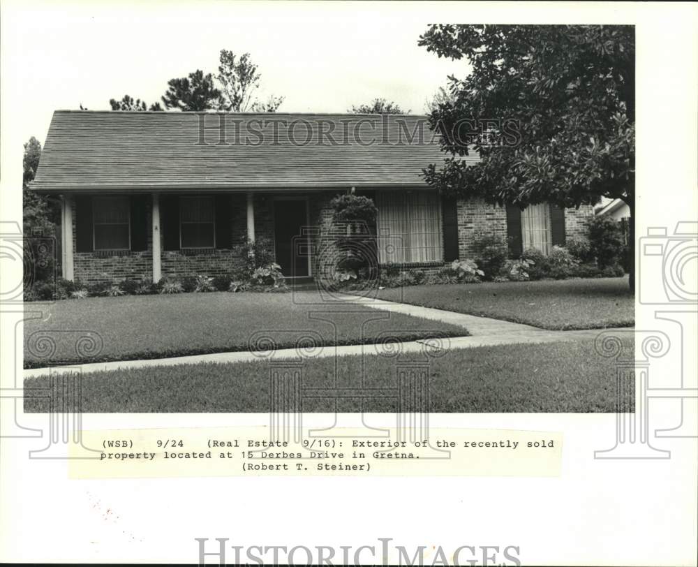 1988 Press Photo Home Located at 15 Derbes Drive, Gretna, Louisiana - Historic Images