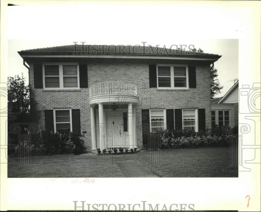 1988 Press Photo Brick Home at 114 Mulberry Street, Metairie, Louisiana - Historic Images