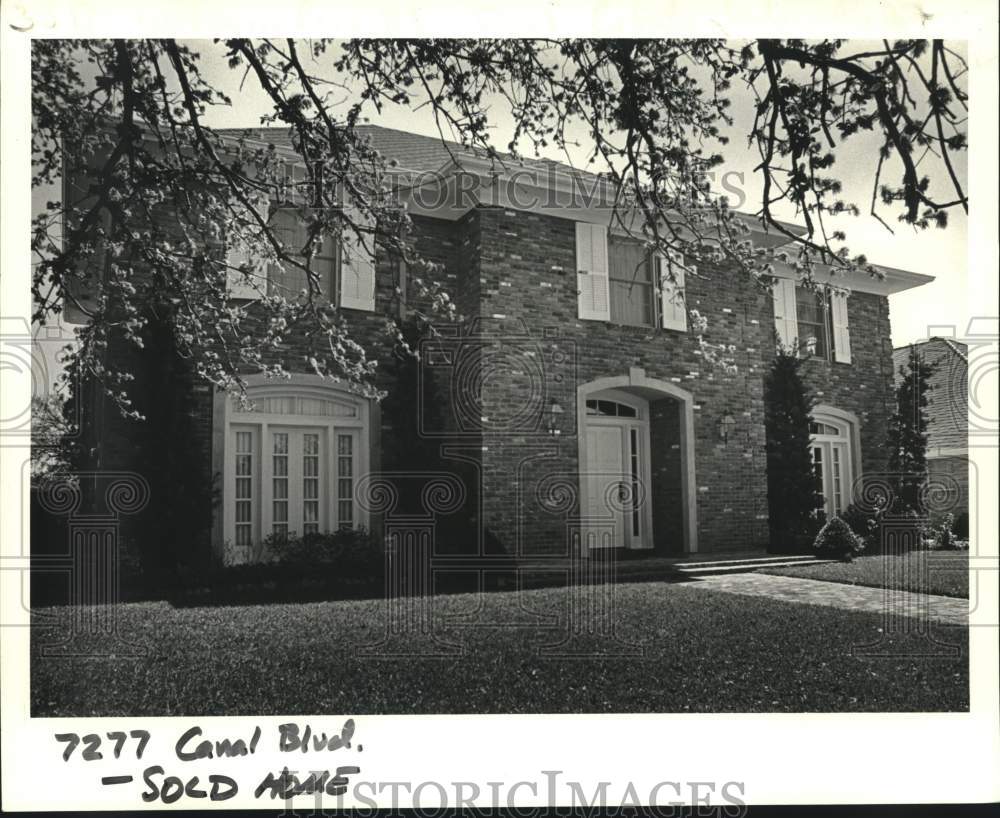 1987 Press Photo New Orleans Housing - House at 7277 Canal Boulevard - Historic Images