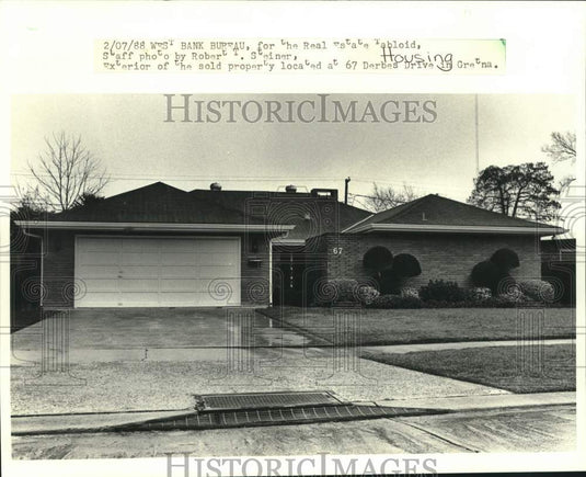 1988 Press Photo Housing - Sold property located at 67 Derbes Drive in Gretna - Historic Images