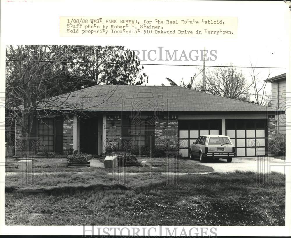 1988 Press Photo Housing - Sold property at 510 Oakwood Drive in Terrytown - Historic Images