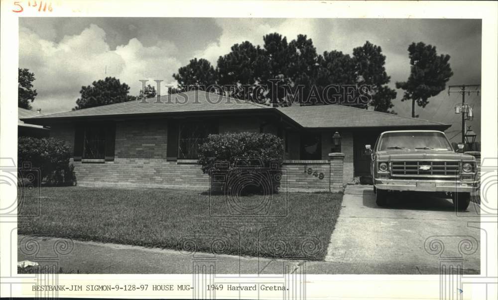 1987 Press Photo Housing - House located at 1949 Harvard Avenue in Gretna - Historic Images