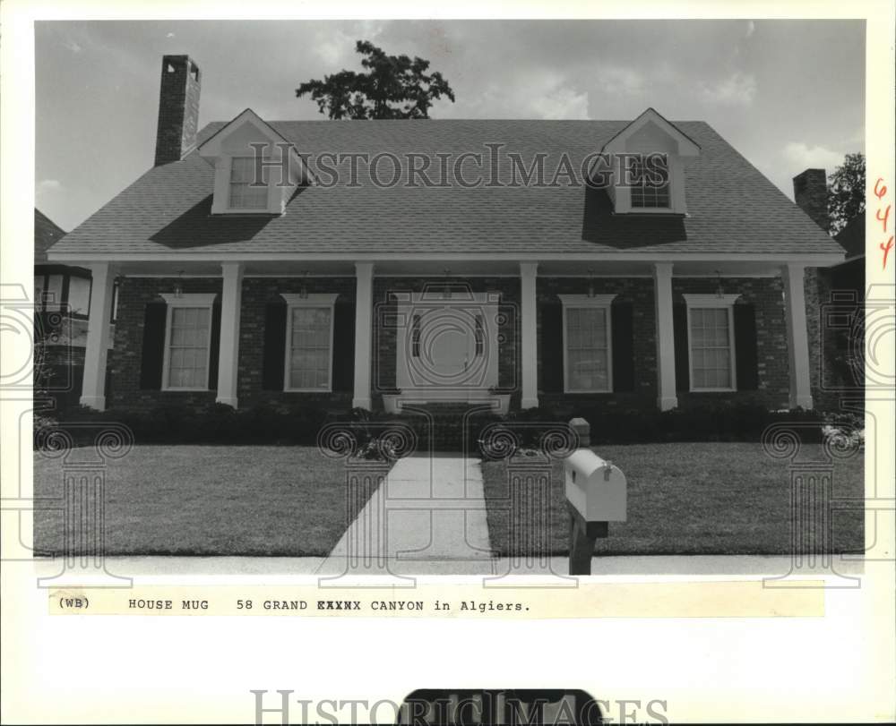 1988 Press Photo Housing - House located at 58 Grand Canyon in Algiers - Historic Images