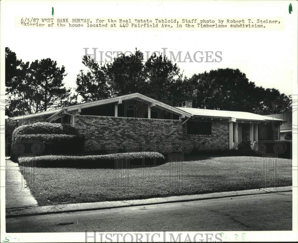 1987 Press Photo Housing - Exterior of the house located at 440 Fairfield Avenue - Historic Images