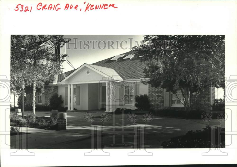 1987 Press Photo Housing - House located at 5321 Craig Avenue in Kenner - Historic Images