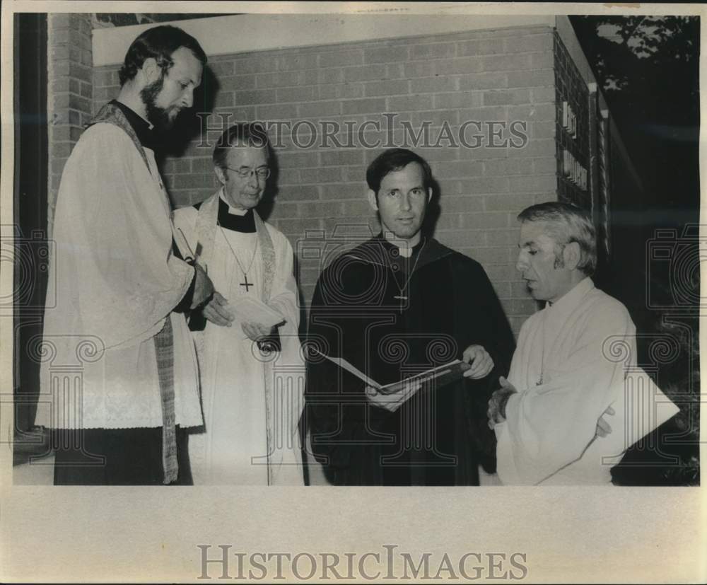 1977 Religious leaders after a service for H.E.R.E. at the church. - Historic Images