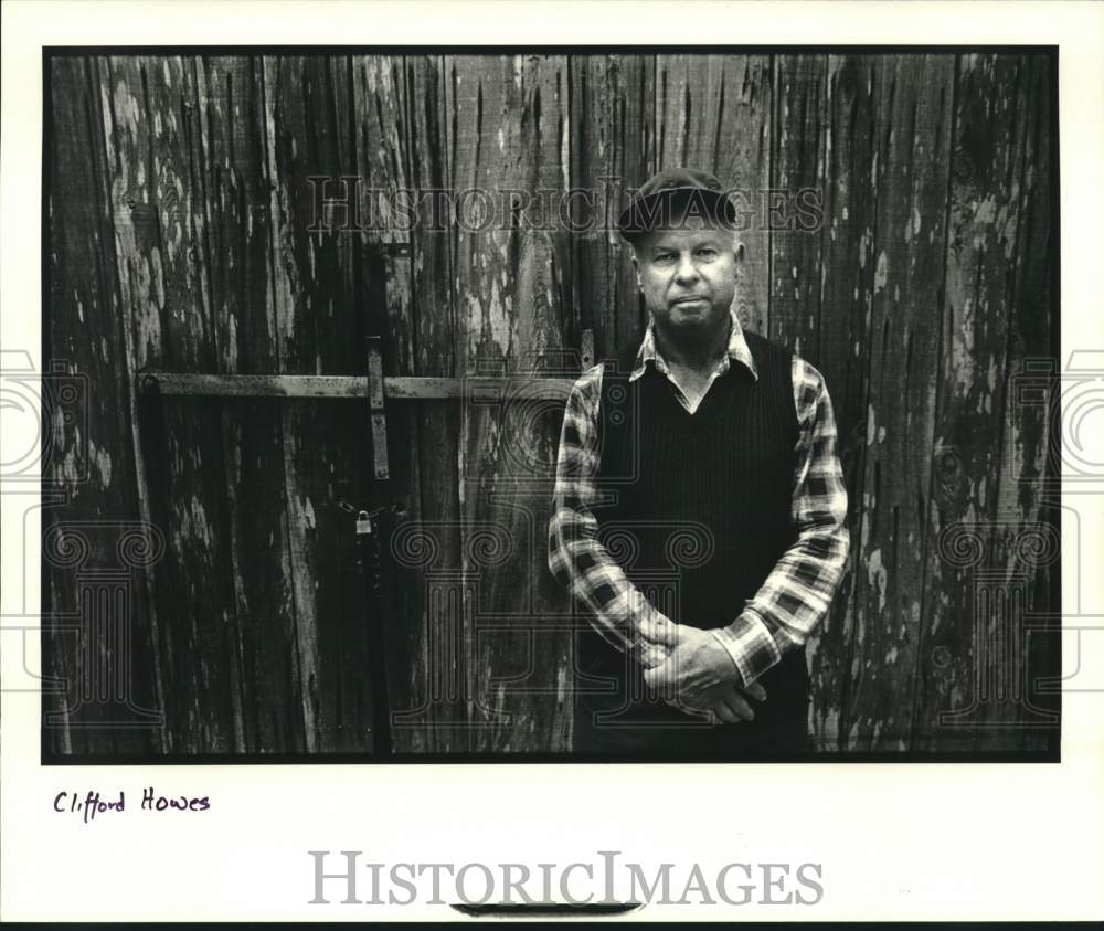 1983 Clifford Howes Stands Before Cypress Barn He Built in the 1930s - Historic Images