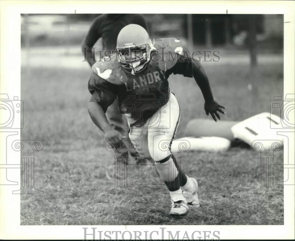 1990 Press Photo All-District Nosegaurd Shawn Hoye, Landry High School Football - Historic Images