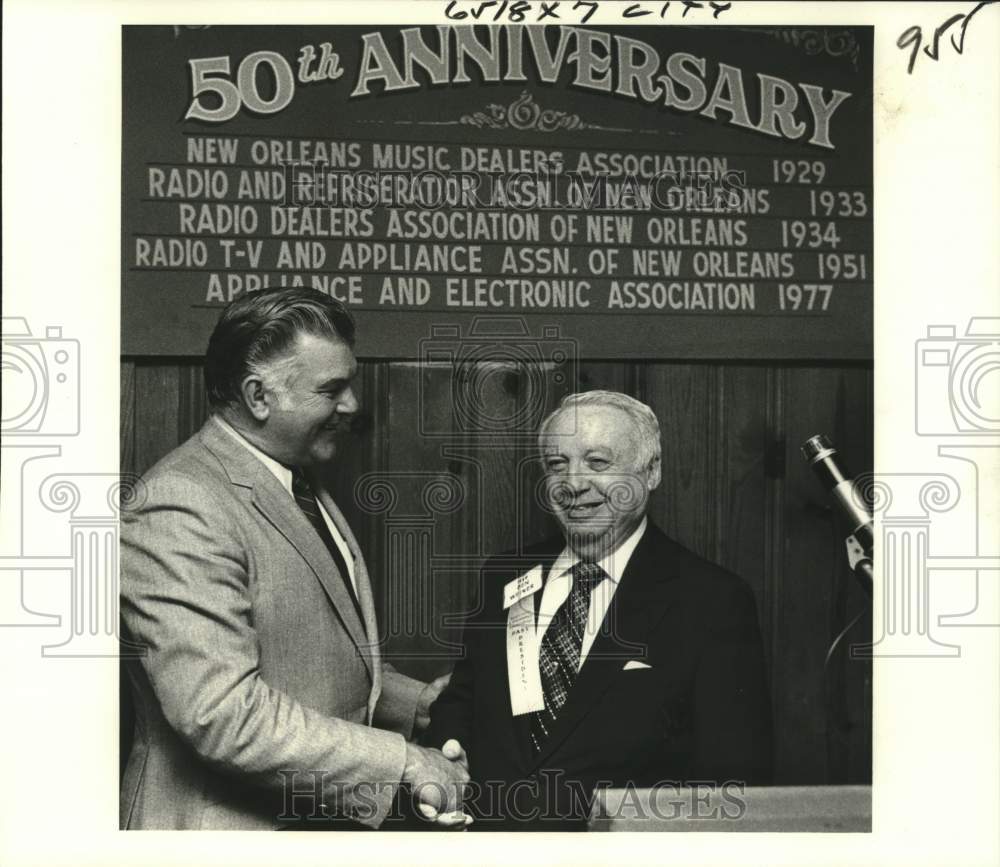 1979 Tom Hoy is Congratulated by Benny Weiner at 50th Anniversary ...