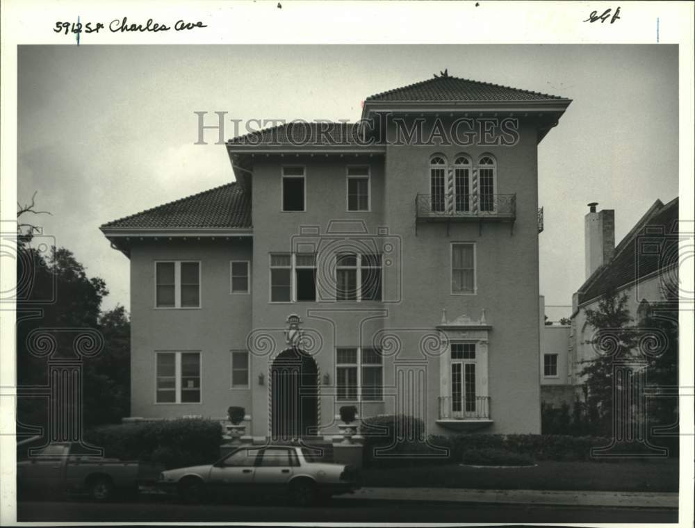 1986 Press Photo New Orleans Housing - House at 5912 St. Charles Avenue - Historic Images