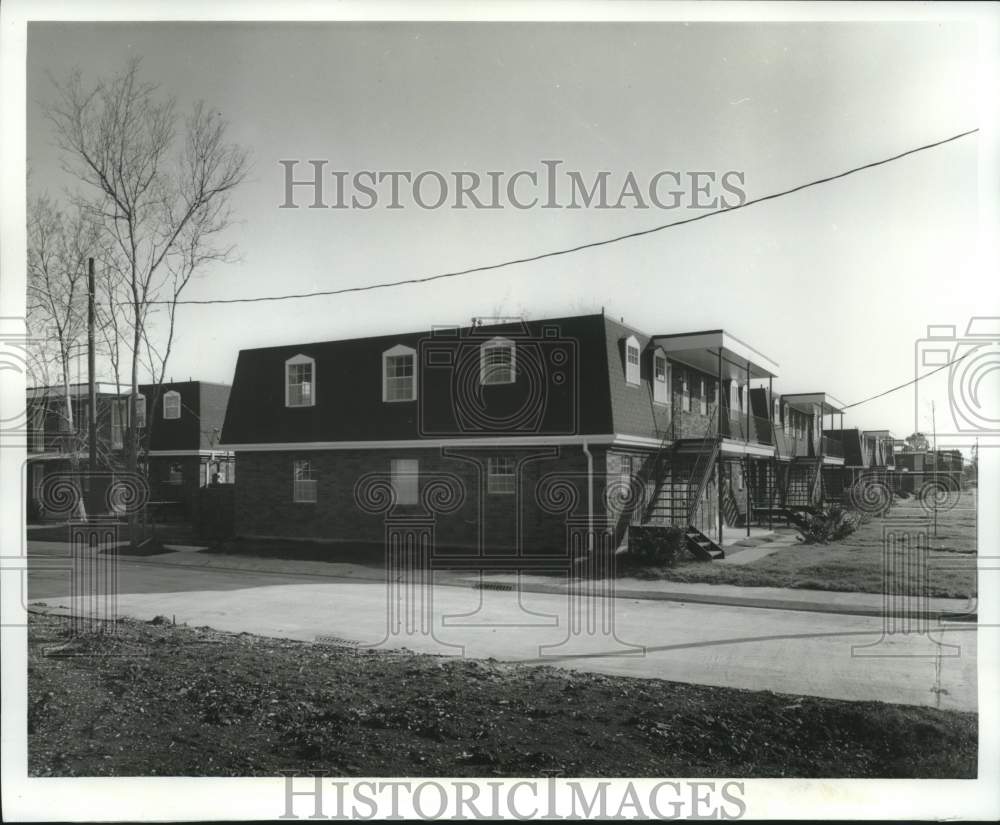 1969 Exterior of the 40 three-bedroom units at Hendee Homes - Historic Images