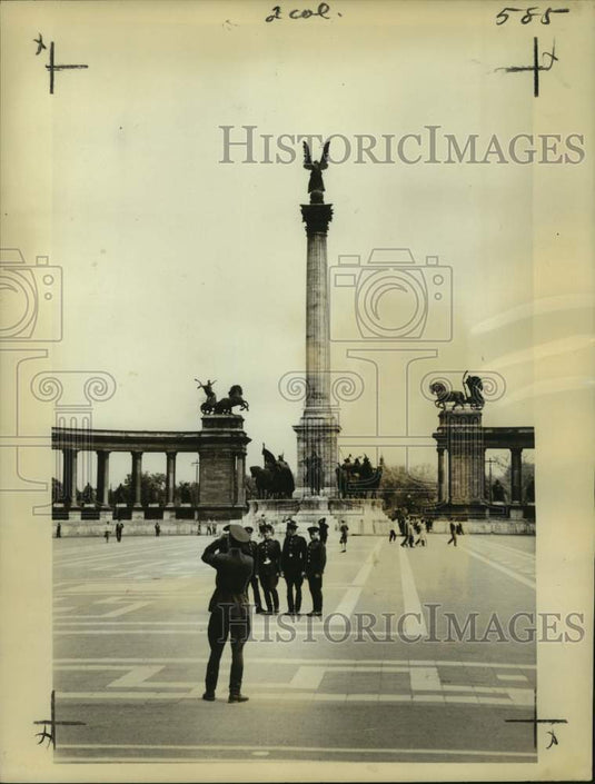 1963 Russian Soldiers in Heroes' Square in Budapest, Hungary - Historic Images