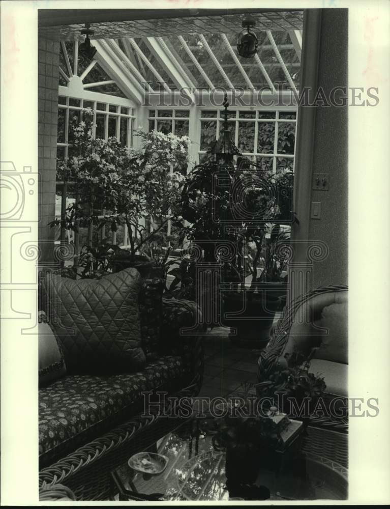 1983 Sun Room, beautifully decorated by an Interior Decorator - Historic Images