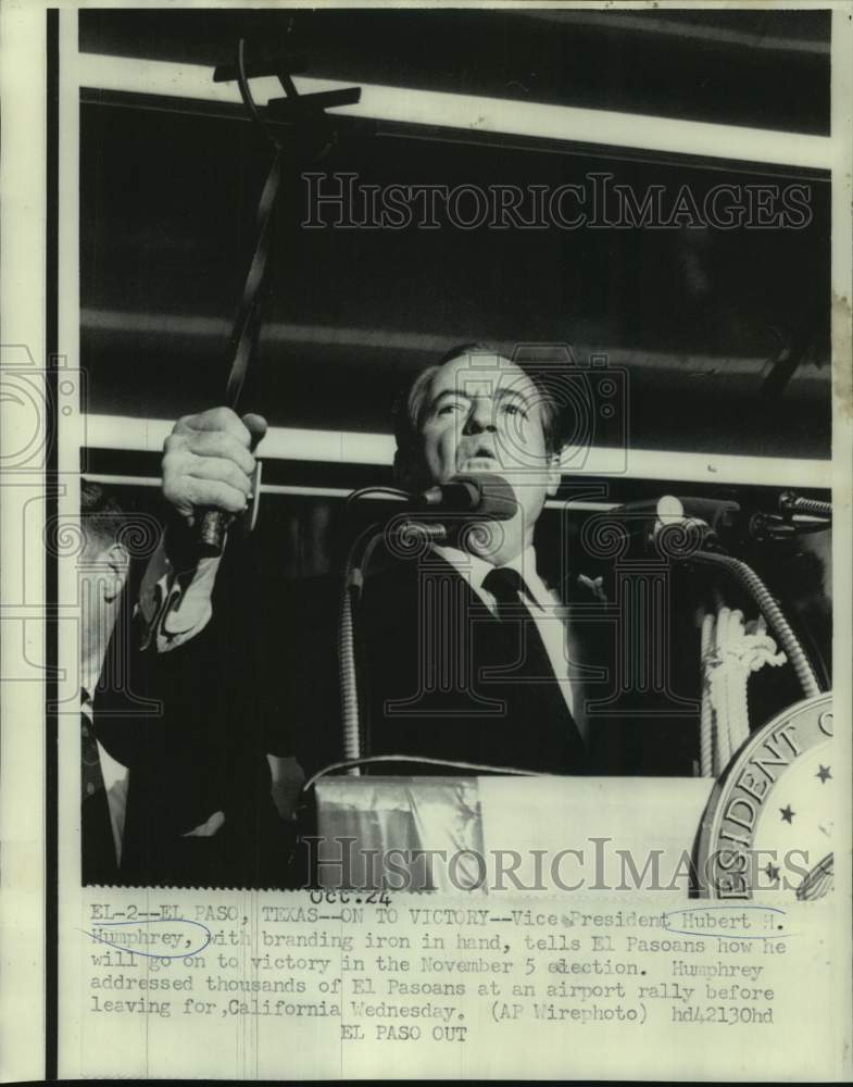 1986 Vice President Hubert H. Humphrey Speaking at El Paso Rally - Historic Images