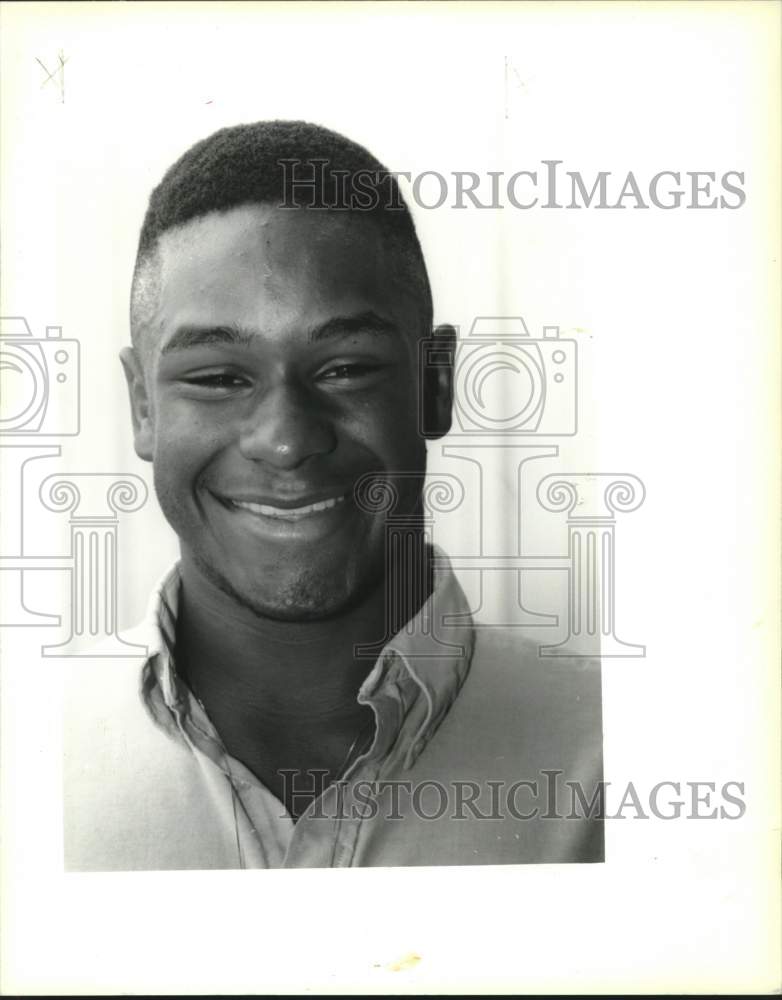 1992 Press Photo Peter James, student of St. Charles Catholic High School - Historic Images