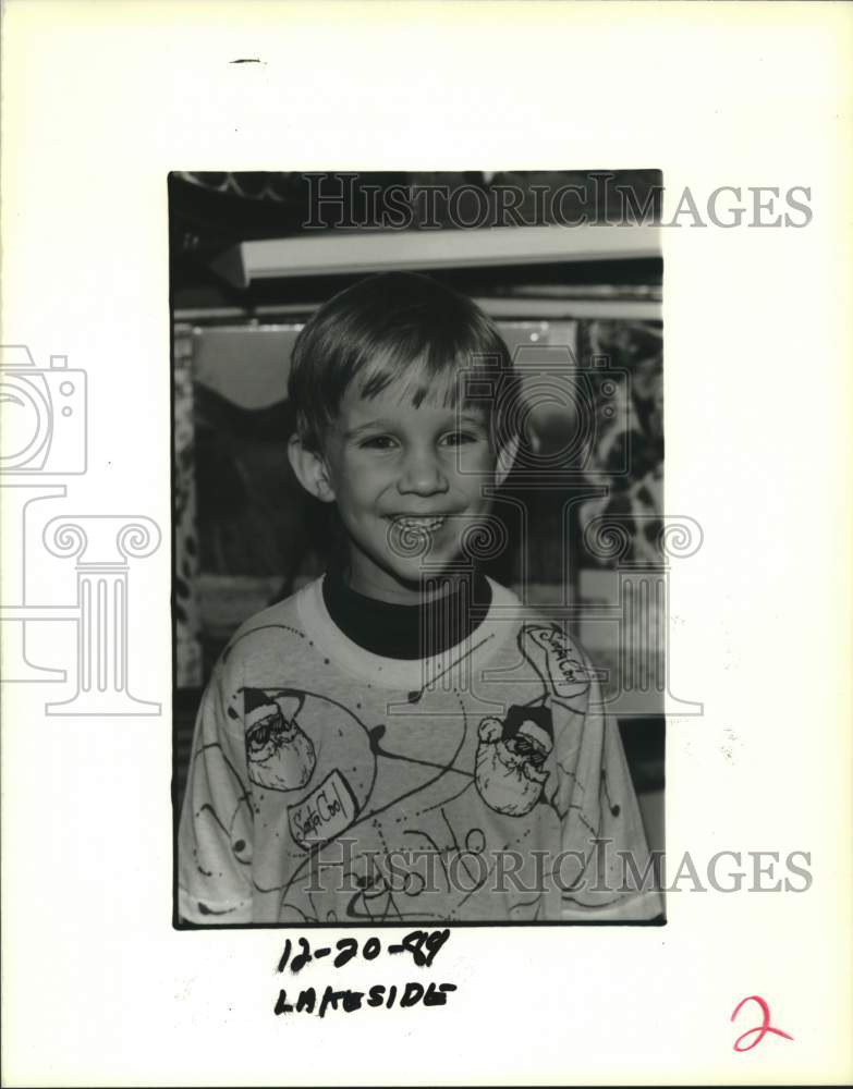 1989 Press Photo Tyler Hopkins, 6, of Kenner, Louisiana - Kids Speak Lakeside - Historic Images