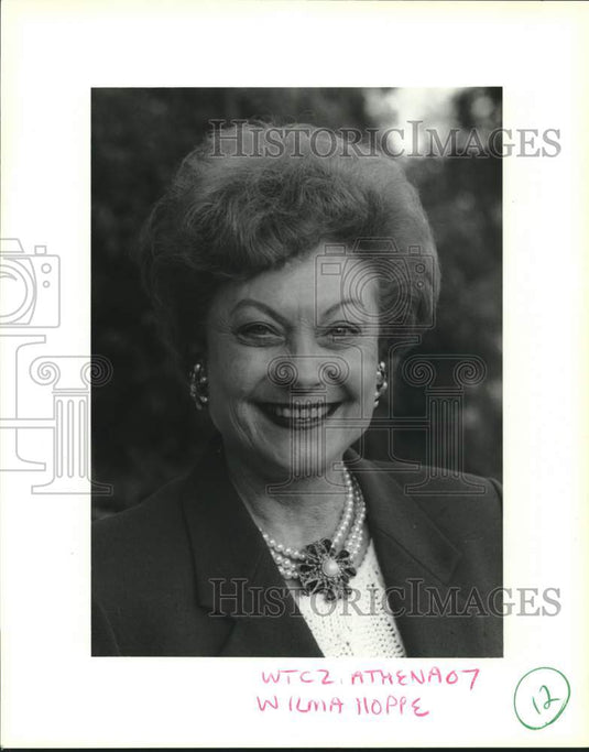 1993 Press Photo Wilma Hoppe, Women's Organization President - Historic Images