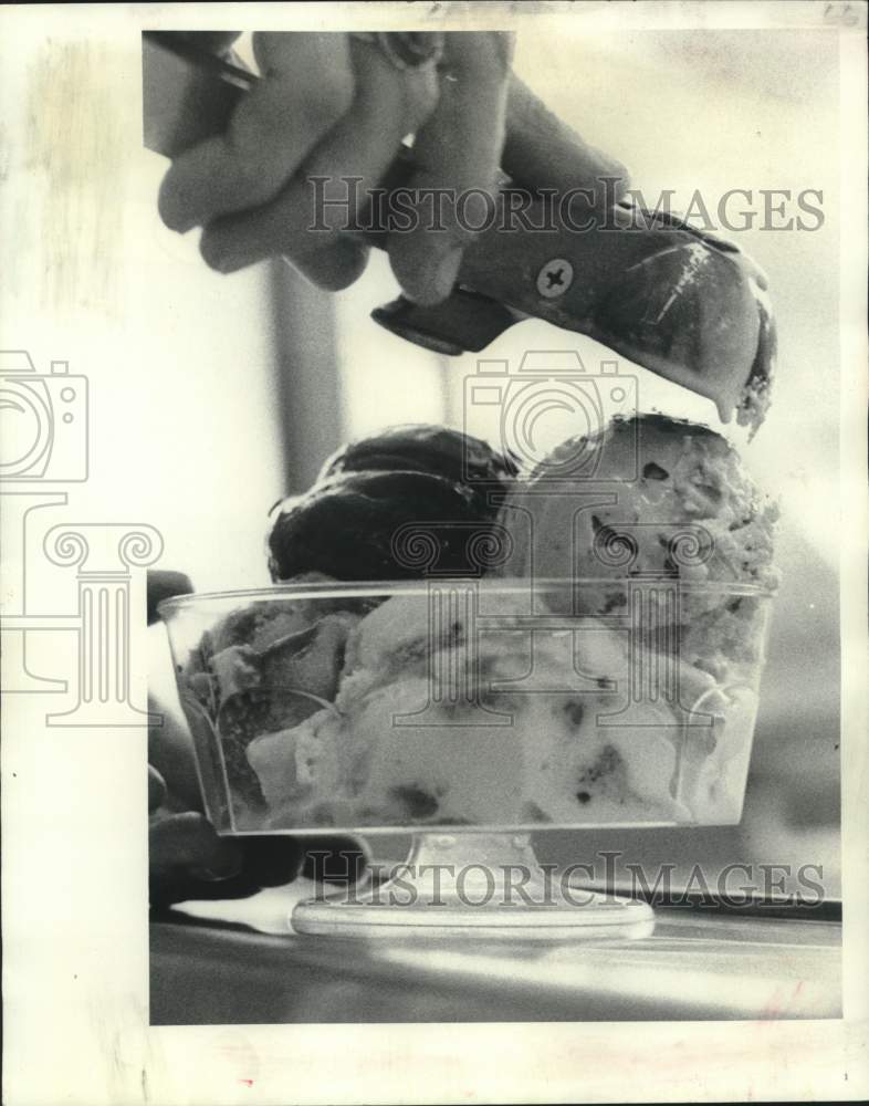 1976 Press Photo New Orleans-Building a Matterhorn at Baskin Robbins-Ice Cream - Historic Images