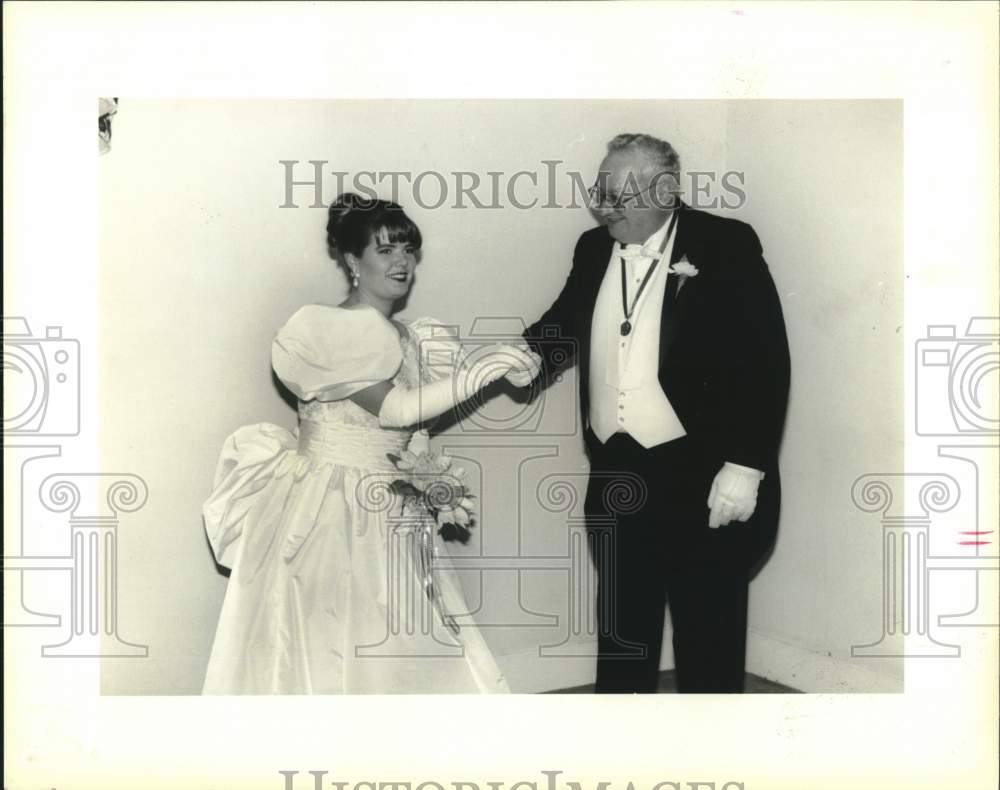 Press Photo Carolyn Ann Ingraham with George Lebeuf at Debutante Party - Historic Images