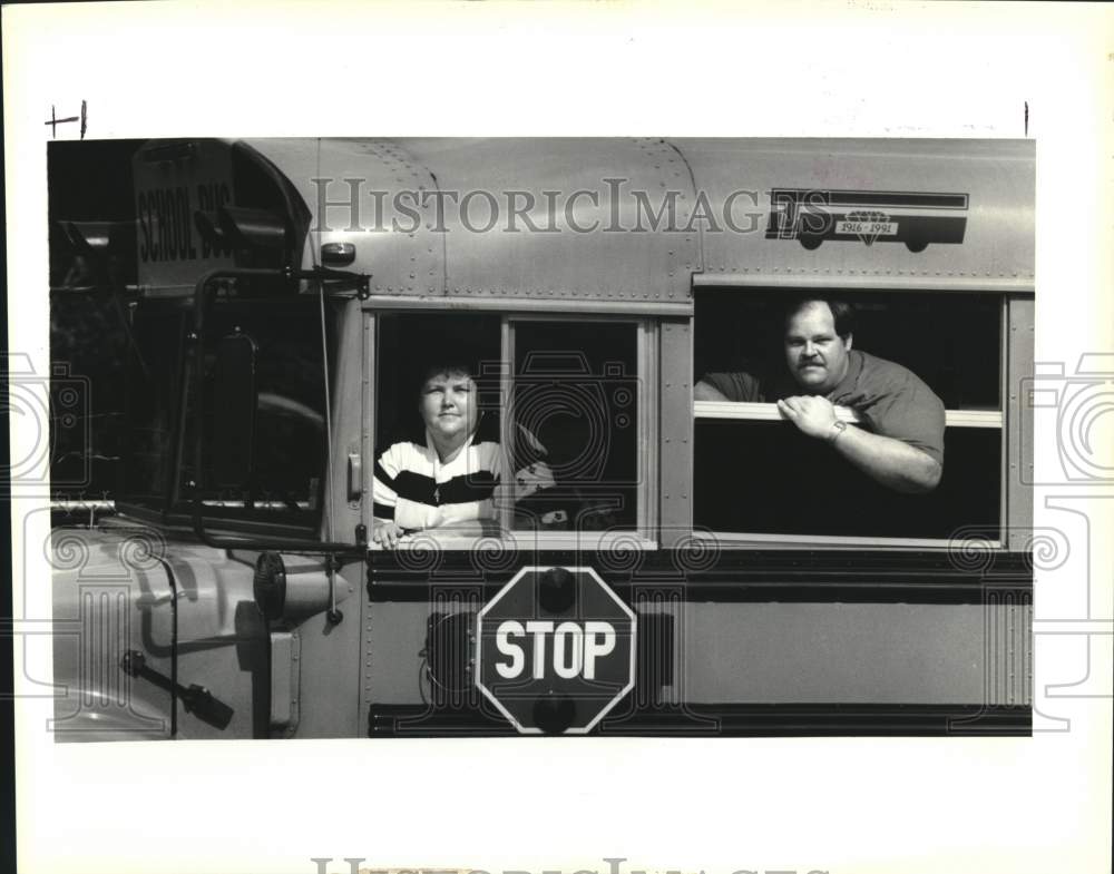 1992 Press Photo Ruth and Fred Jacob Both Longtime Jefferson Parish Bus Drivers - Historic Images