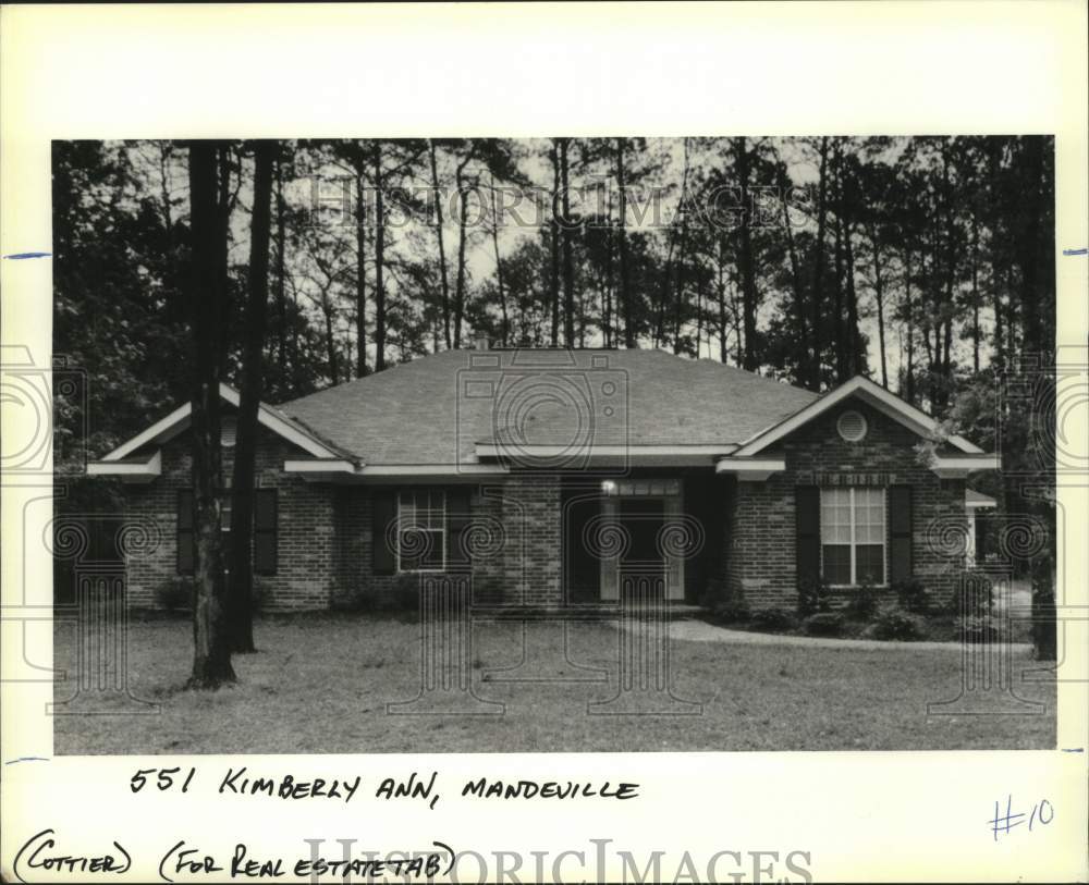 1991 Press Photo Property at 551 Kimberly Ann, Mandeville - Historic Images