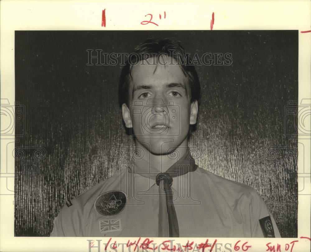 1987 Press Photo Daniel Hotchkiss, International Scout in Hancock, Mississippi - Historic Images