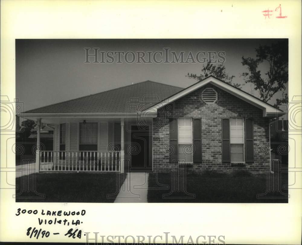 1990 Press Photo House on 3000 Lakewood, Violet, Louisiana - Historic Images