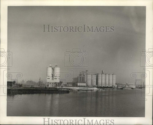 1965 View across the water of the Ideal Cement Company.-Historic Images