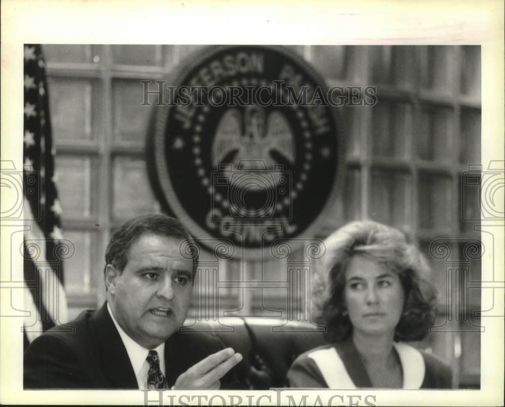 1993 Press Photo Louisiana Attorney General Richard Ieyoub with Anne Vandenweghe - Historic Images