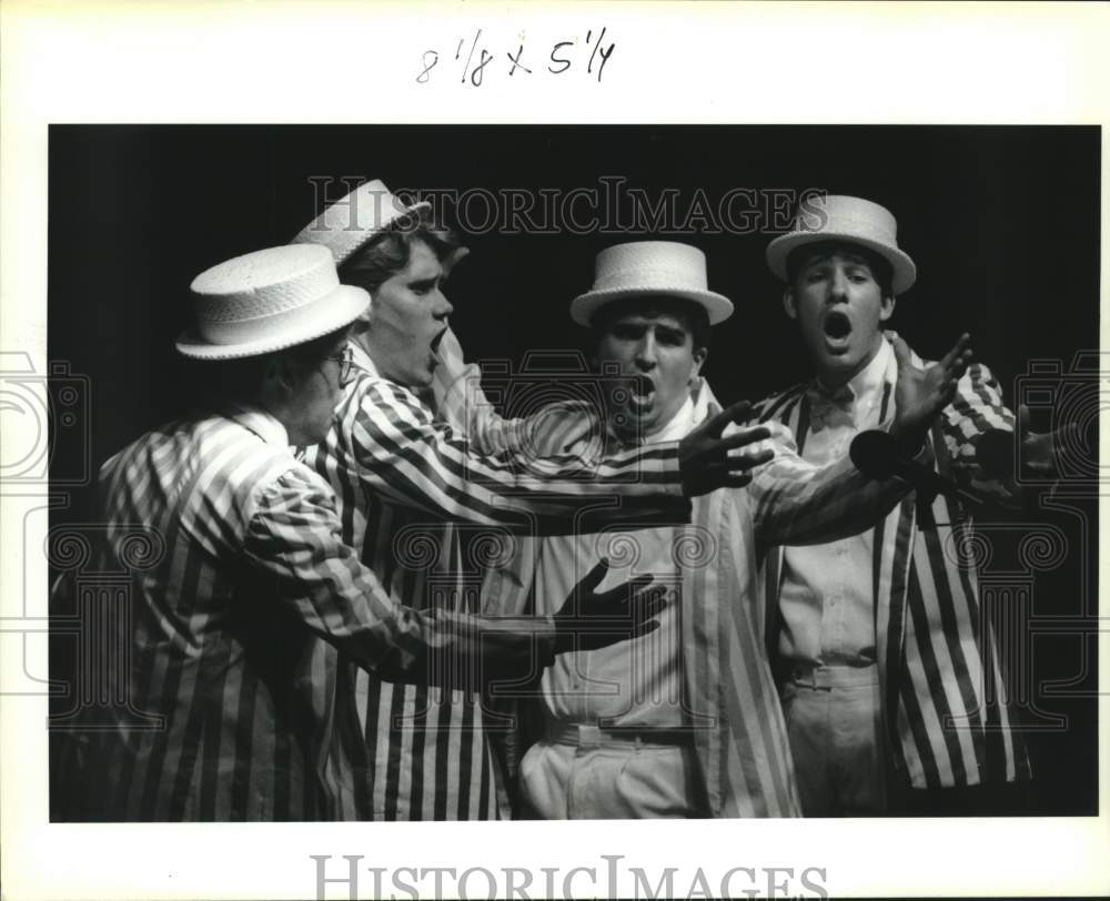 1992 Press Photo &quot;In Harmony&quot; competing at the Barbershop Quartet Convention - Historic Images