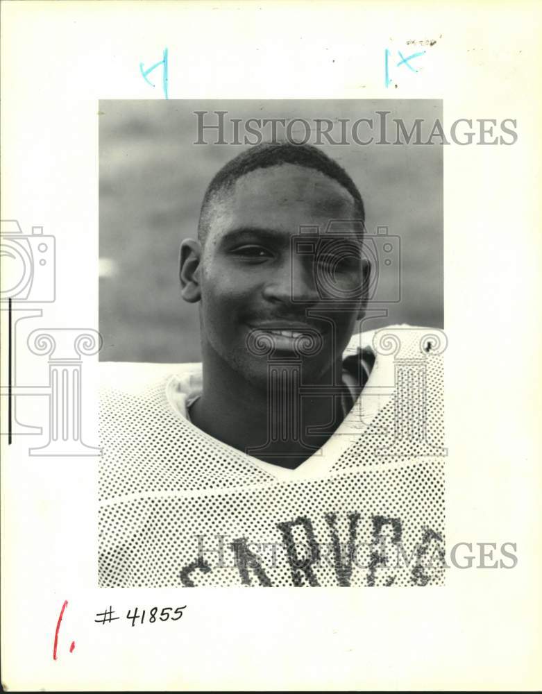 1992 Press Photo Javon Jones, Carver High School Prep football player. - Historic Images