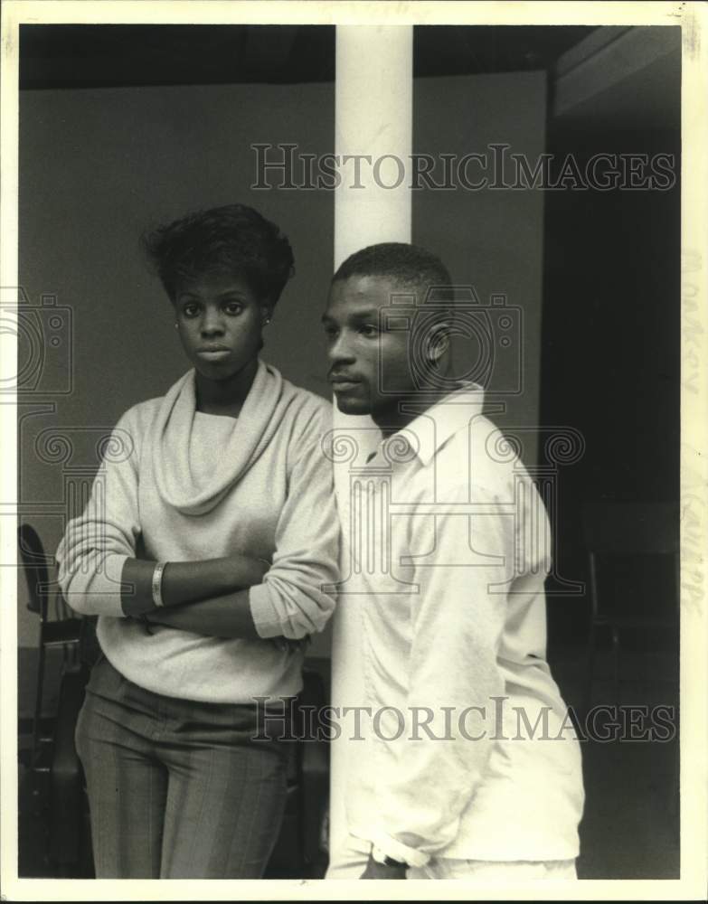 1988 Press Photo Jeneen Jones &amp; Edward Eugene, &quot;One Monkey Don&#39;t Stop No Show&quot; - Historic Images