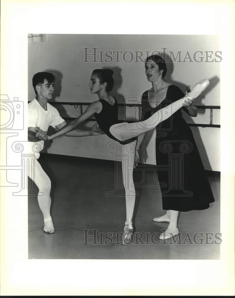 1989 Press Photo Jefferson Ballet members rehearse for "Pas de Joie" - Historic Images