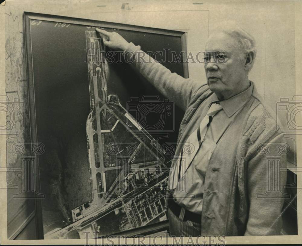 1971 Glen Jones, Lakefront Airport Manager, Shows Lakefront Runway - Historic Images