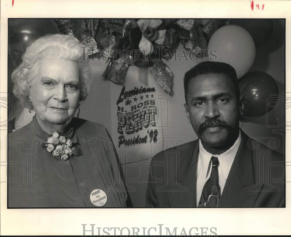 1992 Press Photo Dot Boehmer and Mel Jones of New Orleans at a campaign event - Historic Images