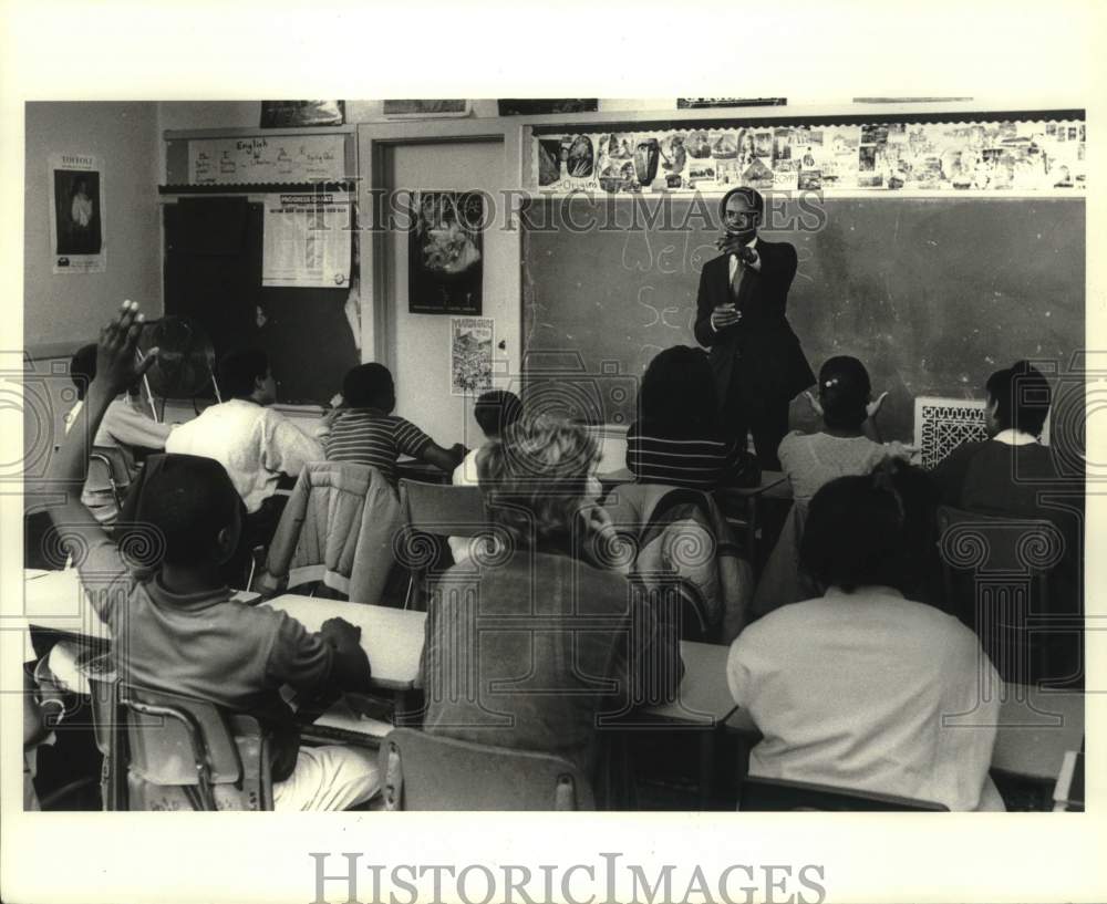 1986 Press Photo Senator William Jefferson at the New Orleans Free School - Historic Images