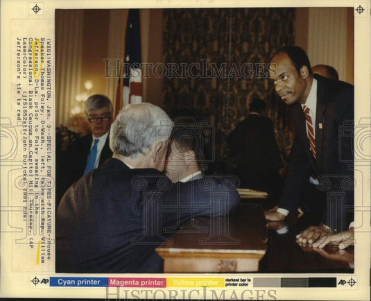1990 Press Photo House Speaker Thomas Foley Swears in Congressional Black Caucus - Historic Images