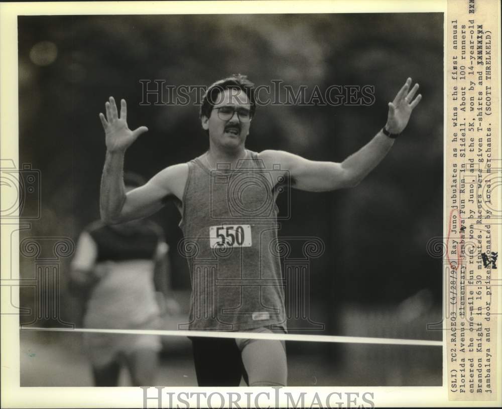 1990 Press Photo Ray Juno wins 1st Florida Avenue Elementary Jambalaya Fun Run - Historic Images