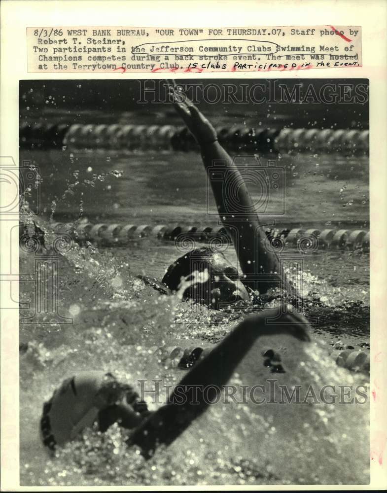 1986 Press Photo Jefferson Community Clubs Swimming Meet of Champions- Historic Images