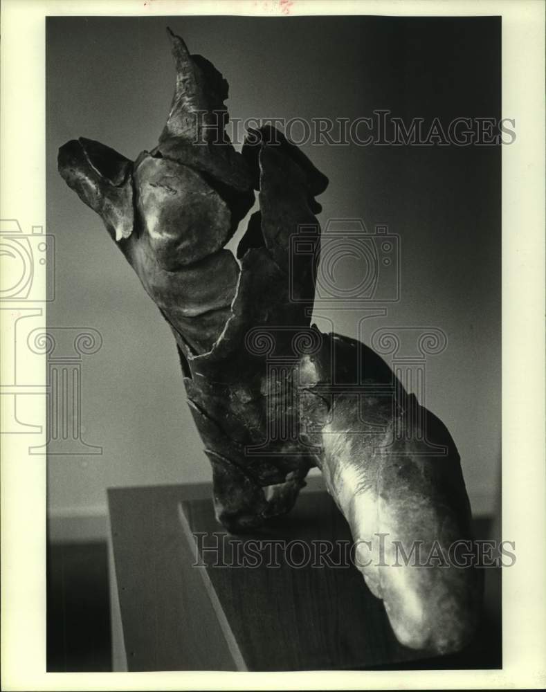 1984 Press Photo Bronze Sculpture by Gyuri Hollosy at Mario Villa Gallery - Historic Images