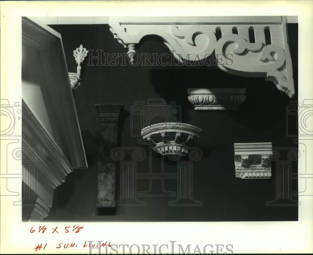 1989 Press Photo Architectural fragments at Historic Jefferson City Exhibit - Historic Images