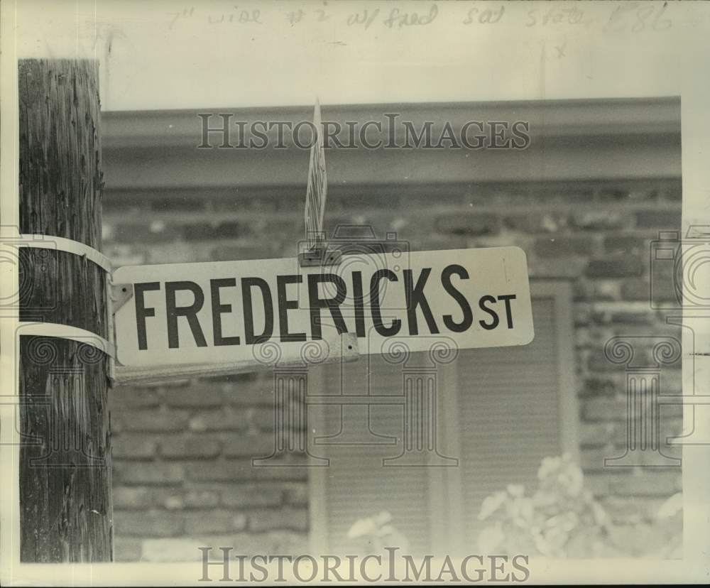 1978 Press Photo Yet another spelling of Fredricks Street in Jefferson Parish. - Historic Images
