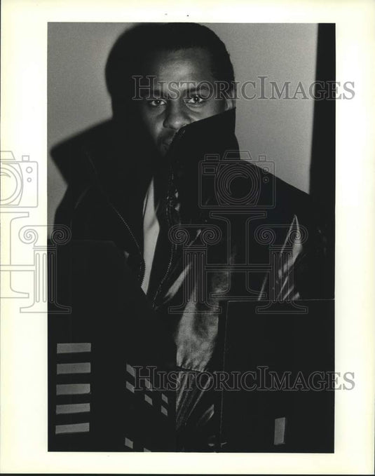 1983 Press Photo Ellis Lindsay, model at Jazz N' Fashion show at Orpheum Theater - Historic Images